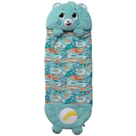 Happy Nappers: Care Bears Sleep Sack Medium - Wish Bear - 54 x 20", 2-In-1: Plush Character Opens Into Sleeping Bag, Soft Nap & Play Animal, Kids 3 