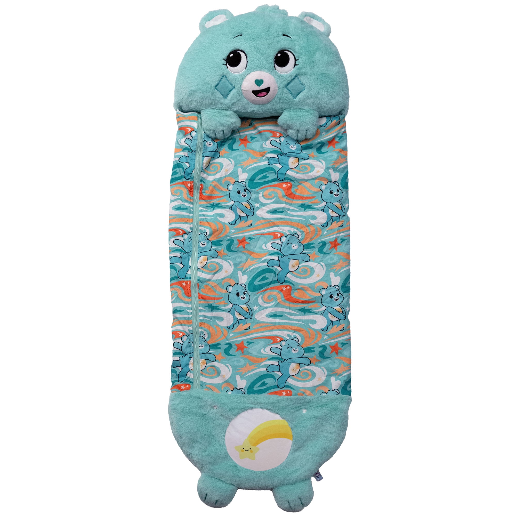 Happy Nappers: Care Bears Sleep Sack Medium - Wish Bear - 54 x 20", 2-In-1: Plush Character Opens Into Sleeping Bag, Soft Nap & Play Animal, Kids 3+