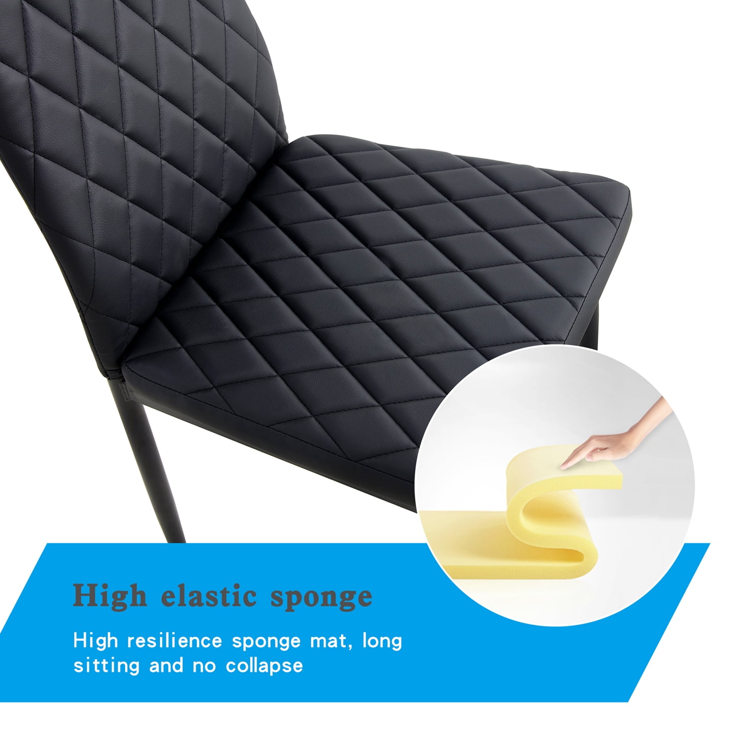 Yardi Yard Modern Faux Leather Dining Chair with Metal Legs, High Back Padded Seat Chair for Kitchen, Dining Living Room, Restaurant, Set of 4, Black Yardi Yard Modern Faux Leather Dining Chair with Metal Legs, High Back Padded Seat Chair for Kitchen, Dining Living Room, Restaurant, Set of 4, Black