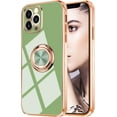 thumbnail image 2 of Compatible with Rose Gold iPhone 13 Mini Case for Women Girls Kickstand Ring Holder 360 TPU Rotation Case with Stand Plating Edge Work with Magnetic Mount Slim Luxury Girly Cover Case, 2 of 17