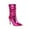 Hot Pink Ankle Boots, variant on Women's Snake Print Pointed Toe Stilettos Heel Ankle Boots Pull on Shiny Faux Leather Party Mid Calf Boots Gold 35