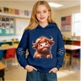 thumbnail image 3 of MAIHAN Teen Girl Hoodies Highland Cow Warmth Cozy Pullovers Long Sleeve Boys Christmas Hoodies Sherpa Lined Cute Casual Fall Winter Sweatshirts(Navy,11-12 Years), 3 of 6