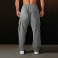 thumbnail image 7 of qelini Baggy Sweatpants for Men Stretchy Elastic Waist Pants Solid Sport Pants Casual Trendy Trousers with Pockets, 7 of 7