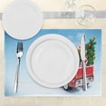 thumbnail image 3 of Ambesonne Christmas Place Mats Set of 4, Red Truck Xmas Tree, Standard Size, Blue Red, 3 of 6