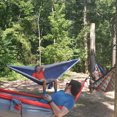 thumbnail image 3 of Equip Lightweight Portable Nylon Travel Hammock, 2 Person Blue Surf, Open Size 124" L x 77" W, 3 of 8