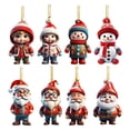 thumbnail image 2 of Dserfhy Christmas Ornament Cartoon Snowman Santa Claus Pendant 2D Acrylic Xmas Tree Hanging Ornament for Tree Home Car Decor, 2 of 8
