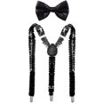 thumbnail image 1 of Man of Men - Bowtie & Suspender Set - Black Sequin, 1 of 4