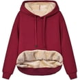 thumbnail image 1 of Sudadera con capucha y bolsillo estilo canguro, informal, de manga larga, para otoño e invierno, para mujer, 1 of 5