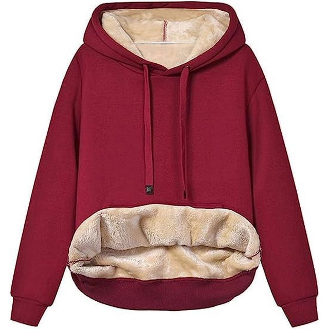 Sudadera con capucha y bolsillo estilo canguro, informal, de manga larga, para otoño e invierno, para mujer