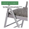thumbnail image 4 of Pack of 2 (Fabric/Vinyl) Steel Frame Metal Foam Padded Folding Chairs (Black, Gray, White) (2-Pack - Fabric Gray), 4 of 9