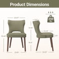 thumbnail image 3 of EOP Modern Fabric Upholstered Dining Chairs Set of 6, Wingback Dining Side Chairs with Solid Wood Legs, Farmhouse Dining Room Chairs for Dining Kitchen Living Room, Green, 3 of 10