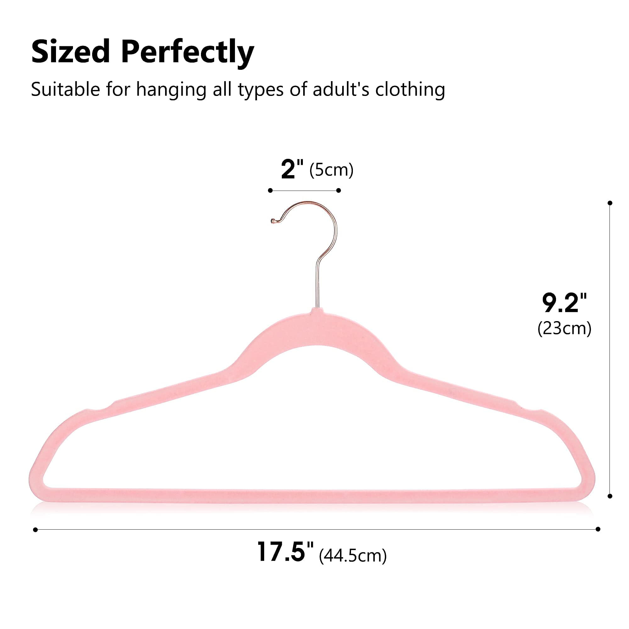 ACSTEP Velvet Clothes Hangers 60 Pack, Non-Slip Hangers with 360 Rotating Hook, Hangers for Clothes,Coat,Skirt,Pants, Pink