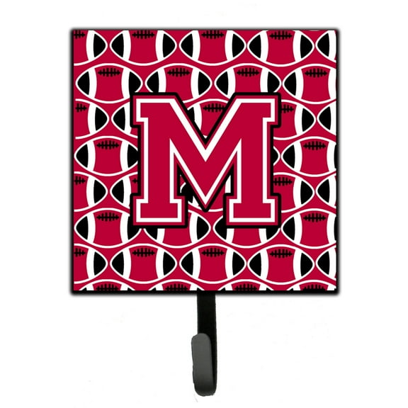 Letter M Football Crimson and White Leash or Key Holder