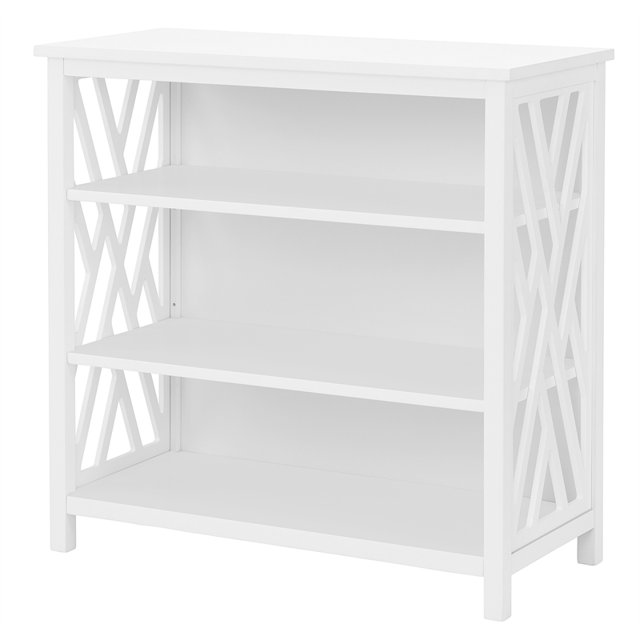 Coventry White Wood Open Shelf Bathroom Storage with Three Shelves