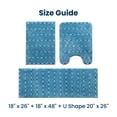thumbnail image 6 of Sleep Zone Bathroom Rugs Bath Mat Set of 3 Ultra Soft surface Striped Space-Dyed, Non-Slip Backing, Bath Mats with U-Shaped Toilet for Bathroom Floor, Tub and Shower, Blue, 6 of 7