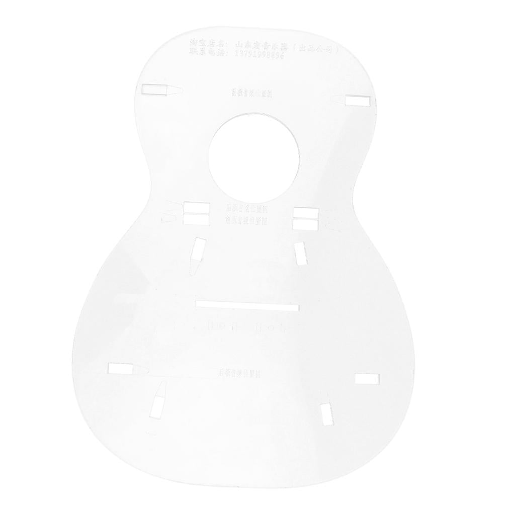 LeeQinersw 23inch Transparent Ukulele Uke Body Template for Mini Guitar Luthier Tool