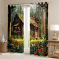 thumbnail image 2 of Manfei Rustic Cabin Black Out Curtains for Teens Adults,Jungle Flowers Curtains Pack of 2 (42x63 Each),Green Brown Bedroom Curtains,Super Cozy Room Decor, 2 of 6