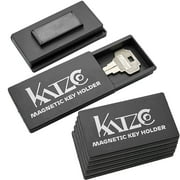 Katzco Magnetic Key Holder - 1.25 x 2.75 Inches - Rugged Black Plastic Cases with Strong Magnets