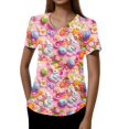 thumbnail image 4 of Women's Easter Day Scrubs Top Short Sleeve Plus Size Scrubs Nursing Uniforms for Women Stretch Nursing Medical Scrubs T Shirts with Pockets, 4 of 6
