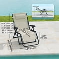 thumbnail image 2 of CoSoTower Chaise Zéro Gravité Pliante, Chaise Longue d'Extérieur Inclinable à 5 Positions Réglables avec Appuie-Tête, Beige, 2 of 7