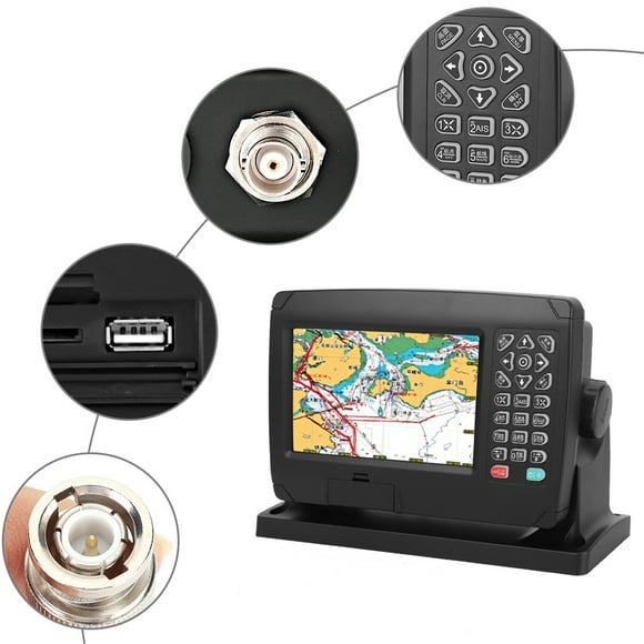 Keenso Marine GPS Navigation For Boats, 7 Inch Color Display Boat GPS Navigation With 200 Routes, Measuring Distance, Depth Finders For Boats GPS Chartplotter For Marine Navigator