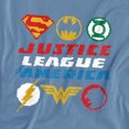 thumbnail image 2 of JLA Pixel Logos Women's T Shirt, Carolina Blue, Medium, 2 of 6