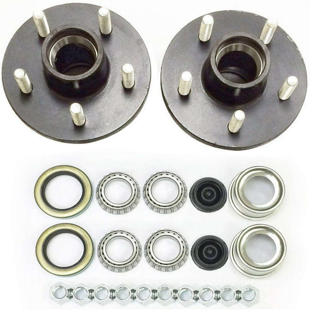 2Pack Trailer Wheel Hub Complete Kit Steel 5 Lug on 5 in. 84 Spindle