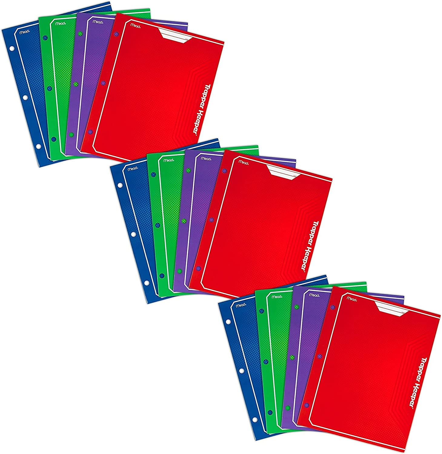 12 Pack 38226 Folders with Pockets Assorted Designs Mead 2 Pocket Folders 