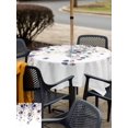 thumbnail image 4 of Outdoor Tablecloth with Umbrella Hole and Zipper, Purple Flowers Square Table Cloth 60x60 Inch Waterproof Tablecloth, Spring Floral Elegant Pastoral Watercolor Picnic Table Cover for Patio Camping, 4 of 7