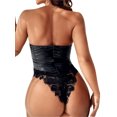 thumbnail image 4 of VISgogo Lencería erótica de una pieza para mujer Ropa interior negra sin tirantes de malla de encaje sin espalda VISgogo moda, 4 of 5