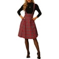 thumbnail image 2 of MODA NOVA Juniors Plaid Midi Suspender Skirt for Tartan Pinafore Overall Dresses, 2 of 5