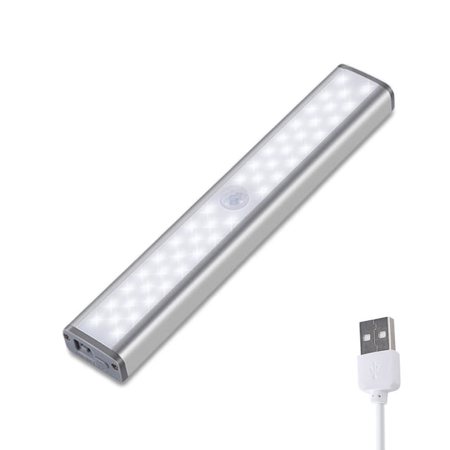 Debajo de las luces del gabinete Barra LED 680lm Motion Sensor Sensor Lámparas USB Tubo Cuerpo Humano Inducción 180 ° Dormitorio Noche Iluminación Hotel Blanco Luz 46led Monstrate HA011863-02B