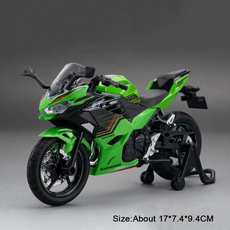 1:12 Kawasaki KX450 & NINJA 400 Alloy Diecast Motorcycle Model with Front Wheel Linkage Shock Absorption - Collectible Toy Bike Gift for Kids