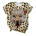 thumbnail image 2 of OKBOP One Sleeve Tops for Women,Fashion Cute Leopard Print Pullover Casual Bottom Shirt Short Sleeve Blouses for Women Dressy Casual Cowgirl Shirt, 2 of 2