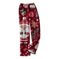 thumbnail image 5 of WTOBBY Women's Festive Flannel Pajama Pants with Christmas Print, Casual Sleepwear for Women, Merry Christmas Design with Cozy Fabric,Red L, 5 of 6