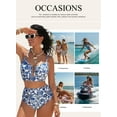 thumbnail image 6 of Eytino Womens Bikini 2 Piece U Wire Cutout Bikini Sets Floral Print High Waisted Summer Beach Swim Bathing Suit, 6 of 10