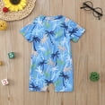 thumbnail image 7 of NIEWTR Toddler Baby Boy Swimsuit Kids Rash Guard Short Sleeve One Piece Bathing Suit Swimwear(Sky Blue,3-6 Months), 7 of 7