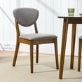 thumbnail image 6 of Best Choice Products 2-Piece Mid-Century Modern Wood & Upholstered Dining Chair Set - Walnut/Medium Gray, 6 of 8