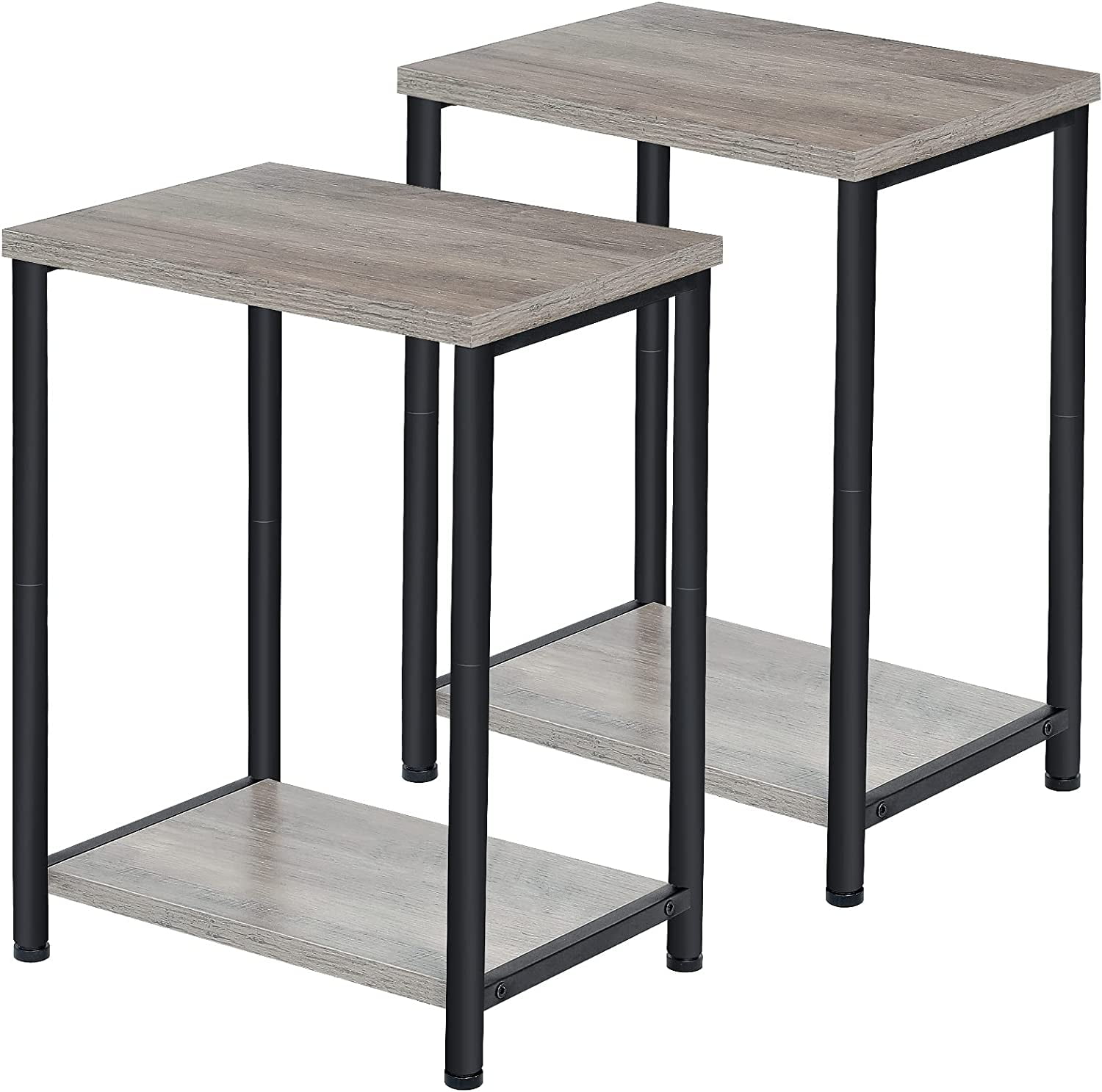 Small Side Table Set of 2 Living Room, Slim End Tables for Small Space