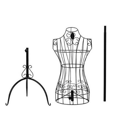 - Black Metal Adjustable Height Wire Frame Dress Form Display Stand Mannequin Woman