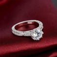 thumbnail image 4 of 2CT Round Cut Hollow CZ Band 925 Silver Women's Wedding Engagement Ring Size 4-9, 4 of 5
