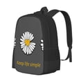 thumbnail image 1 of Balery Keep Life Simple Daisy Flower Mochila para hombre y mujer - Tela Oxford 600D resistente - Gran capacidad, resistente al agua, ideal para la escuela, viajes y senderismo, 1 of 6