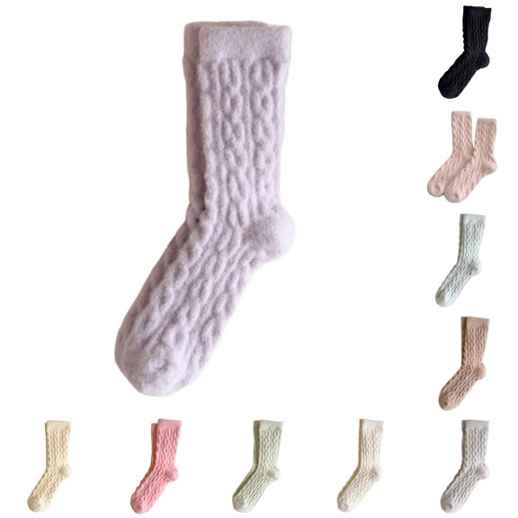 Womens Wool Socks Winter Warm Thick Knit Soft Casual Crew Cozy Thermal Blends Breathable Wicking Floor Outdoor Sports Daily Wear