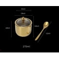 thumbnail image 2 of FrostHike Bol à Sucre en Acier Inoxydable Doré Pot à Épices Pot de Rangement avec Couvercle Cuillère, 2 of 5