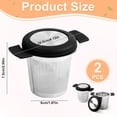 thumbnail image 2 of 2pcs Tea Strainers for Loose Tea, Stainless Steel Tea Infuser Mesh Basket Filter Diffuser Holder with Double Handle Large Capacity Tea Steeper for Teapots, Cups, Mugs (Black), 2 of 7