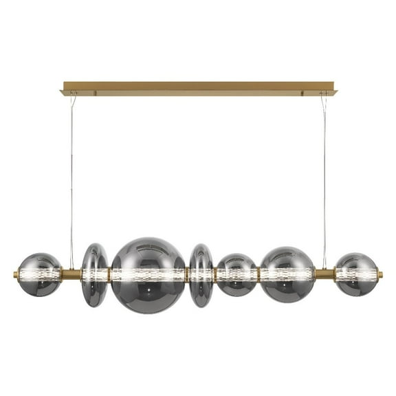 46772-048 Eurofase Lighting Atomo - 46W 1 LED Linear Chandelier-12 Inch Tall and 12 Inch Wide-Gold Finish-Smoke Glass Color