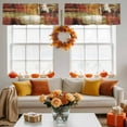 thumbnail image 4 of Burnt Orange Green Valances for Windows, 42 x 18in, Thanksgiving Abstract Texture Modern Rod Pocket Kitchen Valance Curtain Light Filtering Window Treatments for Living Room Bedroom, 1 Panel, 4 of 7