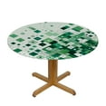 thumbnail image 3 of Nawypu Fitted Table Round Cover Elastic Edged Tablecloth,Jade Green Geometric Fragments Circle Tables Cover Waterproof Wipeable Tabletop Protector Cloth for Dinner Party Modern Gradient Art on White, 3 of 7