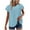 Light Blue, variant on Women's Casual Boho Tops Lace Crew Neck Ruffle Sleeve Shirts Summer Pleated Flowy Loose Fit Cute Basic Blouses (S, Orange)