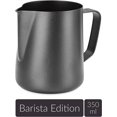 thumbnail image 1 of Jarra de leche de acero inoxidable de 350 ml, espumador de leche para crema de café con marca de medición y bolígrafo latte art, jarra de leche adecuada para capuchino barista, 1 of 5